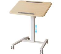 Bureau debout réglable en hauteur, table portable pliable pour ordinateur portable avec roues freinées, établi mobile pour la maison et le bureau