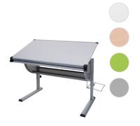 Bureau d'écolier - OXFORD - Modèle réglable - Inclinable - Design moderne - Couleur gris