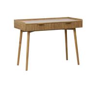sweeek - Bureau décor Bois de manguier rainuré 2 tiroirs - 110 x 55 x 79.5 cm - Celian