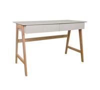 Bureau décor bois piétement bois d'hévéa 2 tiroirs naturel - Tommy