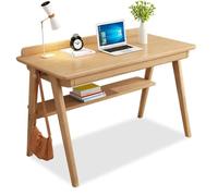 Bureau d'écriture avec tiroir de rangement - Pieds de table en bois massif, bureau d'ordinateur de style milieu du siècle pour bureau à domicile et étudiant