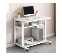Bureau d'écriture avec trois niveaux de rangement et design à roulettes universelles, facile à déplacer, convient pour différents scénarios