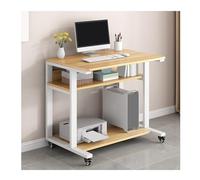 Bureau d'écriture avec trois niveaux de rangement et design à roulettes universelles, facile à déplacer, convient pour différents scénarios
