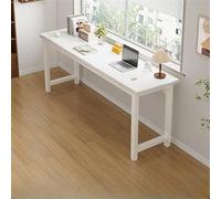 Bureau d'écriture carré de 39,7 cm de l'avant vers l'arrière pour maison de location d'ordinateur, table longue rectangulaire pour salon, bureau extra long, étagère blanche non incluse, 78,7 x 40,6 x