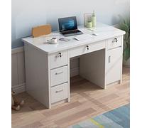 Bureau d'écriture de 74,9 cm de haut avec tiroirs verrouillables, design inclinable, bois rouge brunâtre, 100,1 cm (L) x 50 cm (l) - Parfait pour la maison et le bureau - Chaise non incluse