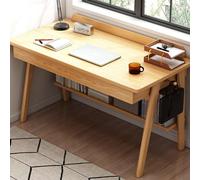 Bureau d'écriture du milieu du siècle avec 2 tiroirs de rangement, bureau d'ordinateur pour bureau à domicile, finition noyer moderne