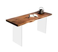 Bureau d'écriture en bois avec grand plateau et pieds en acrylique pour une utilisation à domicile ou au bureau