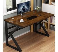 Bureau d'écriture en Bois, grandd'étude,d'ordinateur Simple et Moderne, Poste de Travail à Domicile avec Cadre en métal Robuste, idéal pour leà Domicile ou Les étudiants.