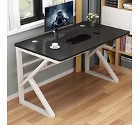 Bureau d'écriture en Bois, grandd'étude,d'ordinateur Simple et Moderne, Poste de Travail à Domicile avec Cadre en métal Robuste, idéal pour leà Domicile ou Les étudiants.