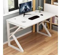 Bureau d'écriture en Bois, grandd'étude,d'ordinateur Simple et Moderne, Poste de Travail à Domicile avec Cadre en métal Robuste, idéal pour leà Domicile ou Les étudiants.