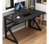 Bureau d'écriture en Bois, grandd'étude,d'ordinateur Simple et Moderne, Poste de Travail à Domicile avec Cadre en métal Robuste, idéal pour leà Domicile ou Les étudiants.