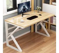Bureau d'écriture en Bois, grandd'étude,d'ordinateur Simple et Moderne, Poste de Travail à Domicile avec Cadre en métal Robuste, idéal pour leà Domicile ou Les étudiants.
