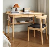 Bureau d'écriture en noyer du milieu du siècle avec tiroir et étagère de rangement, poste de travail moderne pour bureau à domicile, étude, ordinateur
