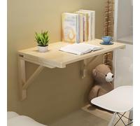 Bureau d'écriture mural pliable et table de bar pour petit déjeuner, établi en bois massif peu encombrant pour cuisine, maison, bureau, buanderie et salle de bain (L 120 x l 50 cm)