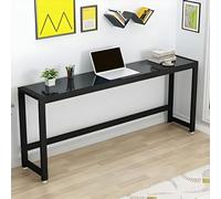 Bureau d'écriture rectangulaire avec plateau en verre trempé pour bureau, chambre ou ordinateur