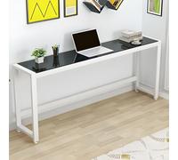 Bureau d'écriture rectangulaire avec plateau en verre trempé pour bureau, chambre ou ordinateur