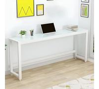 Bureau d'écriture rectangulaire avec plateau en verre trempé pour bureau, chambre ou ordinateur