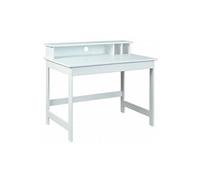 Bureau d'enfant en pin massif vernis blanc - L.110 x H.76/91 x P.69 cm --