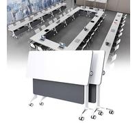 Bureau d'entraînement pliable, table de conférence mobile, bureau de réunion portable pour bureau, salle de classe, table de formation pour événements, ateliers, travail collaboratif