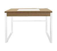 Bureau Design 1 Tiroir "Porqa" 100cm Naturel & Blanc