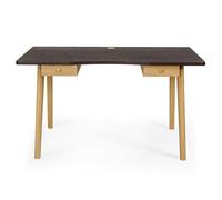 Bureau Design 2 Tiroirs "Nice" 140cm Chêne & Noir