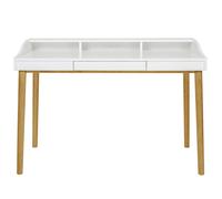 Bureau Design 3 Tiroirs "Lindenhof" 120cm Blanc & Chêne