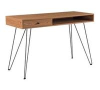 Bureau Design à Tiroir Table Rectangulaire Stylée avec Pieds en Métal Espace de Rangement Supplémentaire Panneau de Particules 75 x 115 x 48 cm Effet Bois Foncé Noir [en.casa] Effet Bois Foncé Noir G