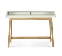 Bureau Design avec Plateau Coulissant "St James" 116cm Chêne & Blanc