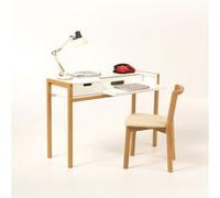 Bureau Design en Bois "Farringdon" 122cm Naturel Blanc G