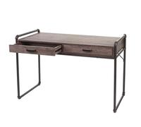 Bureau - Design Industriel - Chêne Marron - 75x120x60cm - Montage facile - Surface 3D