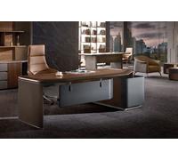 Bureau Design Meubles de bureau Agencement Table Chef Boss Tables d'angle Cuir Bois