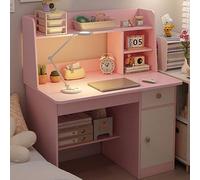 Bureau d'étude en bois avec clapier, étagère et tiroirs, bureau multifonction pour la maison, le bureau pour chambre d'adolescent, bureau d'ordinateur