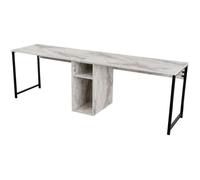 Bureau d'étude moderne avec étagères - TWIN - Freesia / Marbre - 240 x 74 x 60 cm