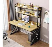 Bureau d'étude multifonction avec étagère et rangement intégrés, poste de travail compact pour une efficacité spatiale