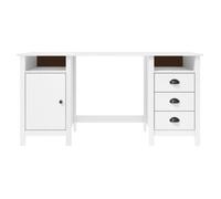 Bureau - DILWE - Hill - Bois de pin massif - 150x50x74 cm - 3 tiroirs
