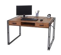 Bureau Dohna, table d'ordinateur, 121x70cm, structure 3D aspect chêne sauvage Marron