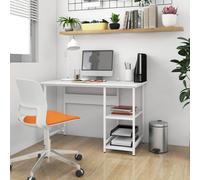 Bureau d'ordinateur Blanc 105x55x72 cm MDF et métal