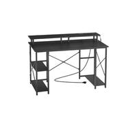 VEVOR Bureau d'ordinateur 120x50x86,5 cm avec éclairage LED intelligent et prises de courant, table de bureau informatique avec support d'écran et étagères de rangement réversibles à 2 niveaux, noir