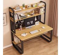 Bureau D'ordinateur 2 En 1 Avec Pieds En Métal, Grand Bureau D'ordinateur Avec Étagères, Bureaux Avec Clapier, Table De Jeu Avec Panneau Perforé, Table D'étude, Étagère De Rangement Pour Dortoir(E,47.