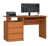 Bureau d'ordinateur AKORD CLP Aulne 135 cm 3 tiroirs façade Aulne 2 étagères 135x60x77 cm Aulne G