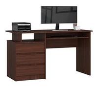 Bureau d'ordinateur AKORD CLP Wengé 135 cm 3 tiroirs façade Wengé 2 étagères 135x60x77 cm Wengé G