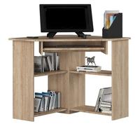 Bureau d'ordinateur AKORD d'angle TED Chêne Sonoma 80 cm façade Chêne Sonoma 5 étagères 80x80x74 cm
