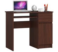 AKORD Piksel Petit Bureau avec tiroirs | Bureau d'ordinateur | Table de Bureau avec Plateau Clavier | Décoration en Bois | L 90 x H 77 x P 50 cm 30 kg | Armoire Droite | Couleur : wengé