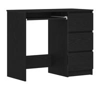 Bureau D'ordinateur avec 3 Tiroirs de Rangement pour Petits Espaces, Table D'étude en Bois D'ingénierie pour Bureau à Domicile, 90 X 45 X 76 Cm (Chêne Noir)