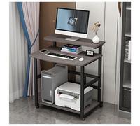 Bureau d'ordinateur avec 4 roulettes, table PC roulante avec espace de rangement, bureau à domicile, table d'étude pour l'école, taille : 56 x 55 x 82 cm, couleur : C - Polyvalent et élégant