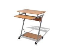 Bureau d'ordinateur VIDAXL avec plateau à clavier coulissant - Marron