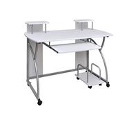 Bureau d'ordinateur Blanc 110x52x88,5 cm Bois d'ingénierie