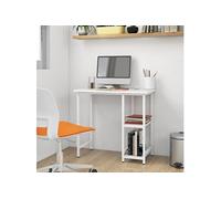 Bureau d'Ordinateur Noir et Chêne Clair 80x40x72cm MDF et Métal Table vidaXL