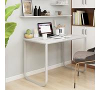Bureau d'Ordinateur Blanc et Chêne 110x60x73 cm Aggloméré Informatique vidaXL