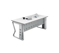 Bureau d'ordinateur Bureau de patron élégant avec mobilier de bureau - Bureau simple spacieux avec un grand plateau blanc et un grand espace inférieur for la maison ou le travail.(140x70x75cm)